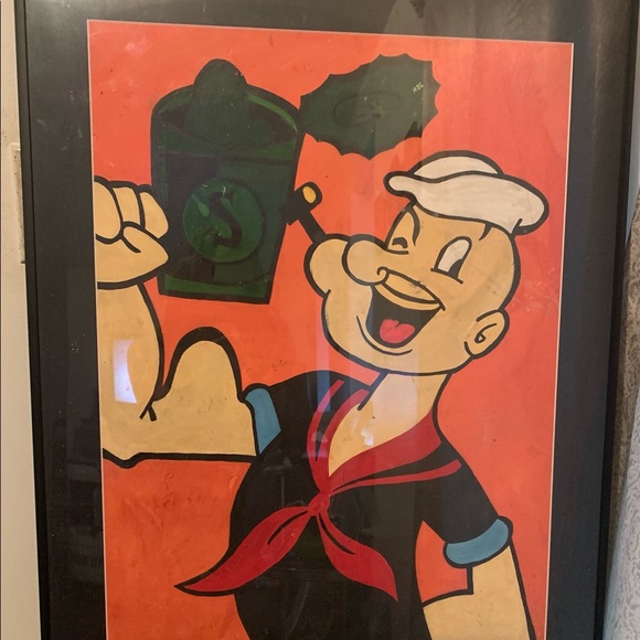 Popeye the sailor man 13 x 9 picture with the frame - Picture 1 of 2